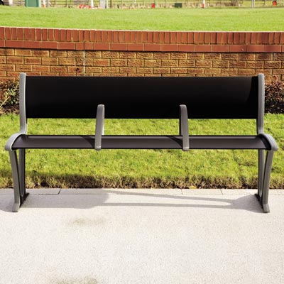 Alturo seat with black seat, dark grey ends and optional armrests