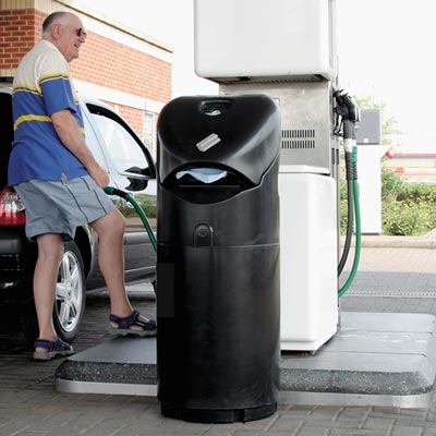 Auto-Mate petrol forecourt bin in Black