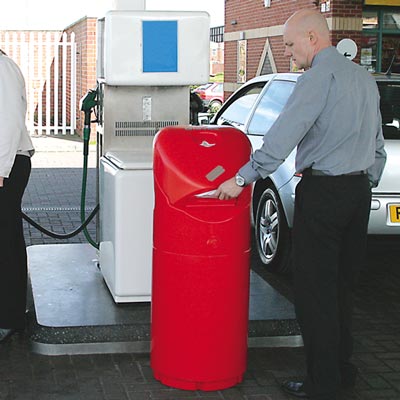 Auto-Mate petrol forecourt bin in Red