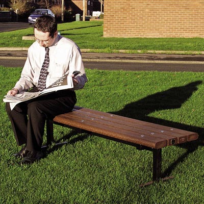 Countryside bench with brown Enviropol slats