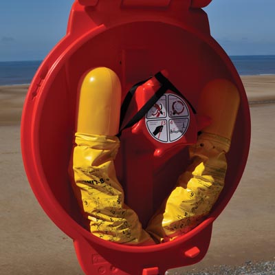 B-Line rescue device can be easily stored in a Guardian Lifebuoy Housing