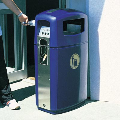 Integro litter and cigarette bin in Dark Blue