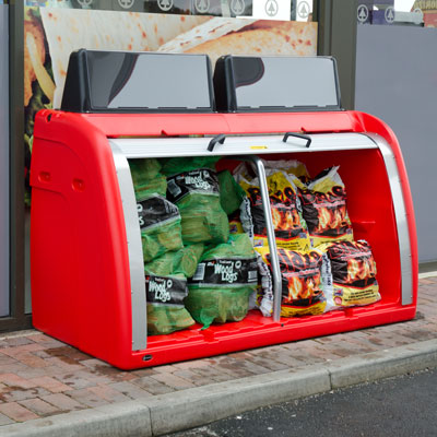 Orion storage and display unit in Red