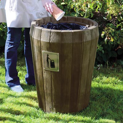 Sherwood litter bin with Open Top - Dark Oak