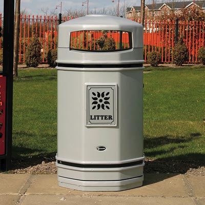 Stanford litter bin in Silver