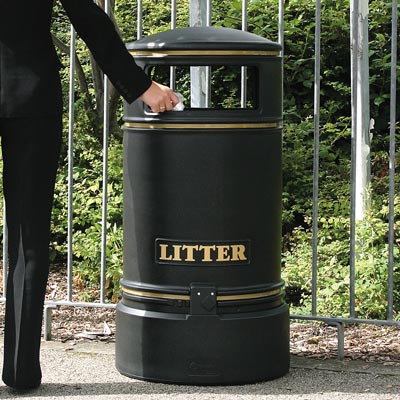 Topsy Jubilee litter bin in Black