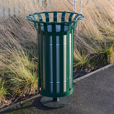 Everglade (60ltr) litter bin with optional pedestal base