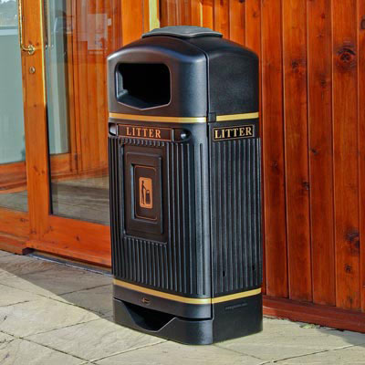 Streamline Jubilee litter bin in Black